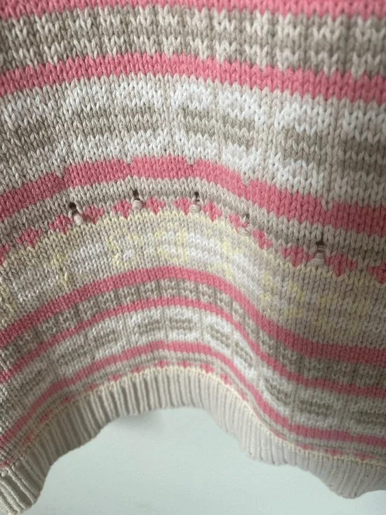 Pink Patterned Knit Button-Up Sweater Vest - Picture 4 of 4
